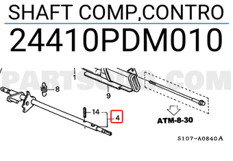 Honda 24410PDM010 SHAFT COMP,CONTRO
