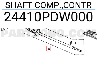 Honda 24410PDW000 SHAFT COMP.,CONTR