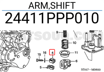 Honda 24411PPP010 ARM,SHIFT