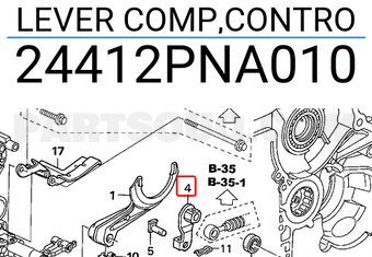 Honda 24412PNA010 LEVER COMP,CONTRO