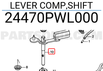 Honda 24470PWL000 LEVER COMP,SHIFT