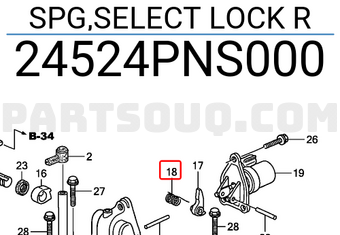 Honda 24524PNS000 SPG,SELECT LOCK R