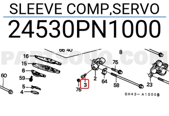 Honda 24530PN1000 SLEEVE COMP,SERVO
