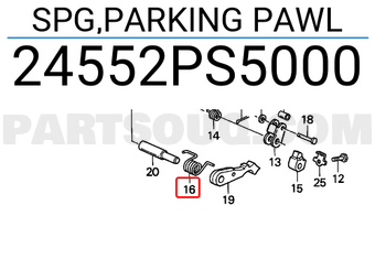 Honda 24552PS5000 SPG,PARKING PAWL