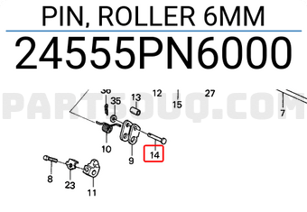 Honda 24555PN6000 PIN, ROLLER 6MM