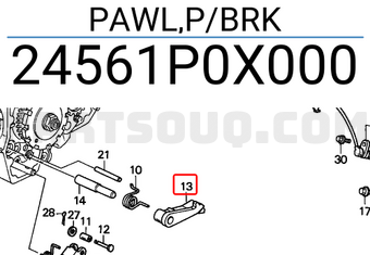 Honda 24561P0X000 PAWL,P/BRK