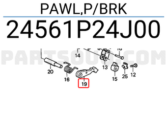 Honda 24561P24J00 PAWL,P/BRK