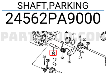 Honda 24562PA9000 SHAFT,PARKING