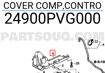 Honda 24900PVG000 COVER COMP,CONTRO