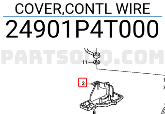 Honda 24901P4T000 COVER,CONTL WIRE