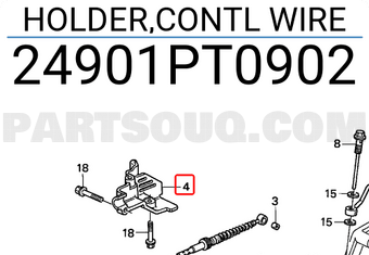 Honda 24901PT0902 HOLDER,CONTL WIRE