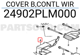 Honda 24902PLM000 COVER B,CONTL WIR