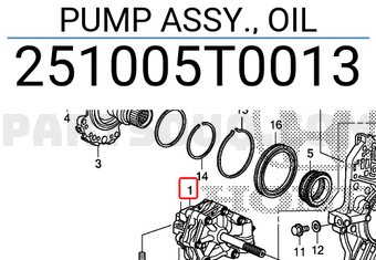 Honda 251005T0013 PUMP ASSY., OIL