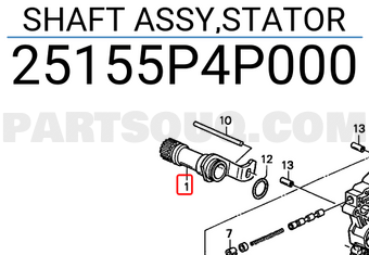 Honda 25155P4P000 SHAFT ASSY,STATOR