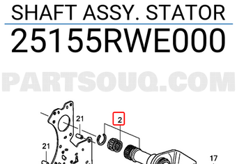 Honda 25155RWE000 SHAFT ASSY. STATOR