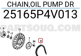 Honda 25165P4V013 CHAIN,OIL PUMP DR