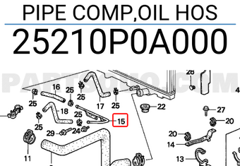 Honda 25210P0A000 PIPE COMP,OIL HOS