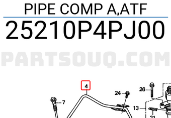 Honda 25210P4PJ00 PIPE COMP A,ATF