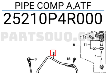 Honda 25210P4R000 PIPE COMP A,ATF
