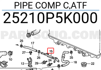 Honda 25210P5K000 PIPE COMP C,ATF
