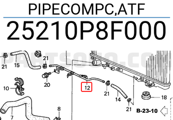 Honda 25210P8F000 PIPECOMPC,ATF