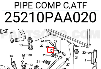 Honda 25210PAA020 PIPE COMP C,ATF