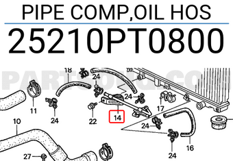Honda 25210PT0800 PIPE COMP,OIL HOS