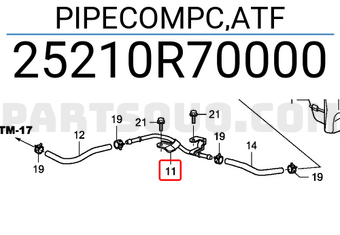 Honda 25210R70000 PIPECOMPC,ATF