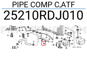 Honda 25210RDJ010 PIPE COMP C,ATF