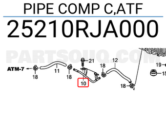 Honda 25210RJA000 PIPE COMP C,ATF