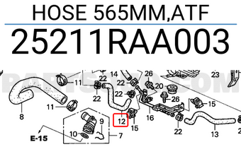 Honda 25211RAA003 HOSE 565MM,ATF