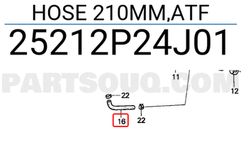Honda 25212P24J01 HOSE 210MM,ATF