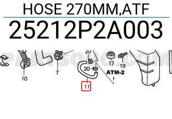 Honda 25212P2A003 HOSE 270MM,ATF