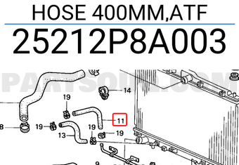 Honda 25212P8A003 HOSE 400MM,ATF