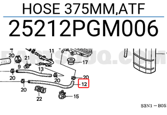 Honda 25212PGM006 HOSE 375MM,ATF