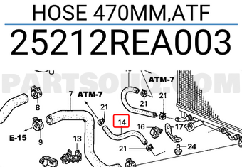 Honda 25212REA003 HOSE 470MM,ATF