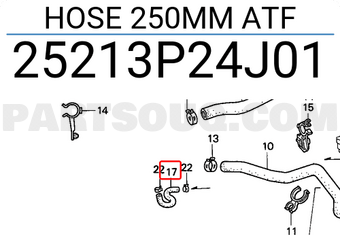 Honda 25213P24J01 HOSE 250MM ATF