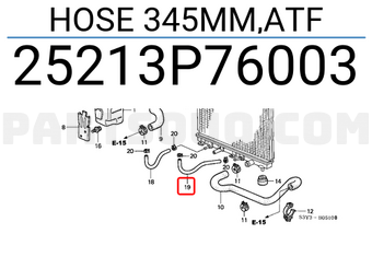 Honda 25213P76003 HOSE 345MM,ATF