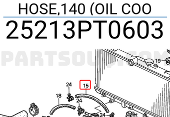 Honda 25213PT0603 HOSE,140 (OIL COO