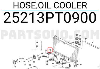 Honda 25213PT0900 HOSE,OIL COOLER