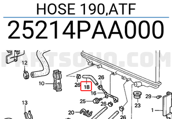 Honda 25214PAA000 HOSE 190,ATF