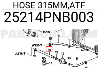 Honda 25214PNB003 HOSE 315MM,ATF