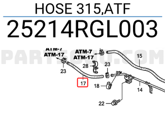 Honda 25214RGL003 HOSE 315,ATF