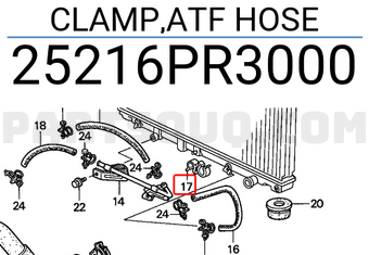 Honda 25216PR3000 CLAMP,ATF HOSE