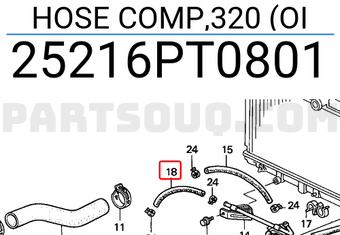 Honda 25216PT0801 HOSE COMP,320 (OI