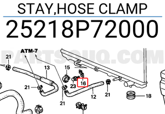 Honda 25218P72000 STAY,HOSE CLAMP