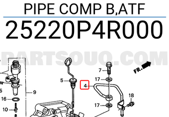 Honda 25220P4R000 PIPE COMP B,ATF