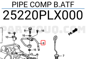 Honda 25220PLX000 PIPE COMP B.ATF