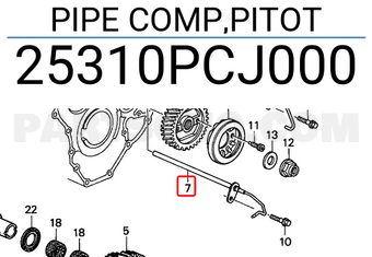 Honda 25310PCJ000 PIPE COMP,PITOT