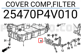 Honda 25470P4V010 COVER COMP,FILTER